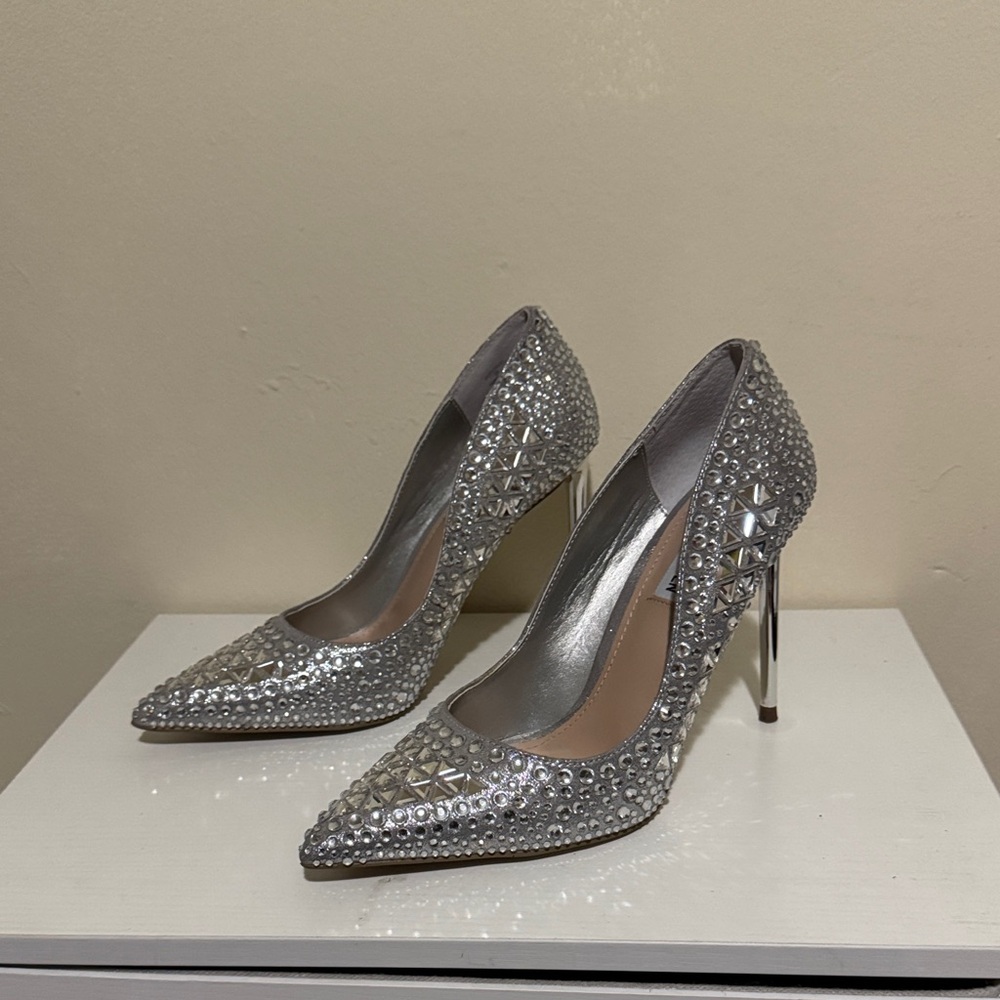 Steve Madden Silver Studded Heels